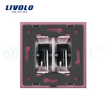 Priza dubla audio Livolo cu rama din sticla - imagine 4