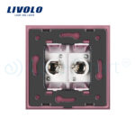 Priza dubla TV Livolo cu rama din sticla - imagine 4