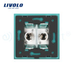 Priza dubla TV Livolo cu rama din sticla - imagine 4