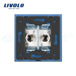 Priza dubla TV Livolo cu rama din sticla - imagine 4