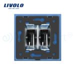 Priza dubla audio Livolo cu rama din sticla - imagine 4