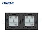 Priza dubla Livolo cu rama din sticla si capac de protectie rezistent la apa - imagine 4