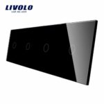 Panou 4 intrerupatoare simple cu touch Livolo din sticla