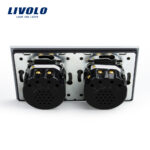 Intrerupator dublu + simplu cu touch Livolo din sticla - imagine 4