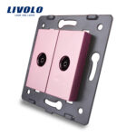 Priza dubla TV Livolo fara rama din sticla