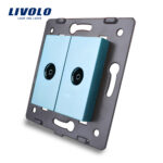 Priza dubla TV Livolo fara rama din sticla