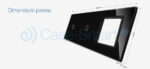 Panou 2 intrerupatoare simple cu touch si priza Livolo din sticla - imagine 2