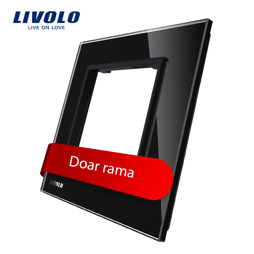 doar-rama-neagra-simpla-case-smart-livolo.jpg Rama priza simpla Livolo din sticla - imagine 1