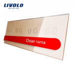 Panou intrerupator dublu+dublu+dublu+dublu cu touch Livolo din sticla