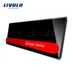 Panou intrerupator dublu+dublu+dublu+dublu cu touch Livolo din sticla