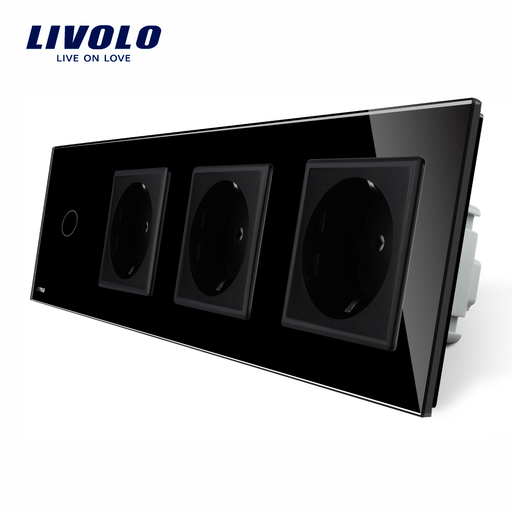 intrerupator-simplu-priza-tripla-neagra-case-smart-livolo.jpg Intrerupator simplu + Priza tripla LIVOLO cu touch din sticla - imagine 1