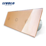 Intrerupator triplu cu touch Livolo din sticla