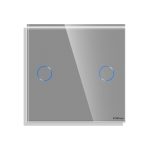 Panou Intrerupator Dublu cu Touch Mini din Sticla LUXION