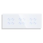 Panou 3 Intrerupatoare Cvadruple cu Touch din Sticla LUXION