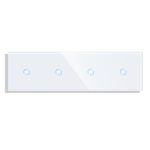 Panou 4 Intrerupatoare Simple cu Touch din Sticla LUXION