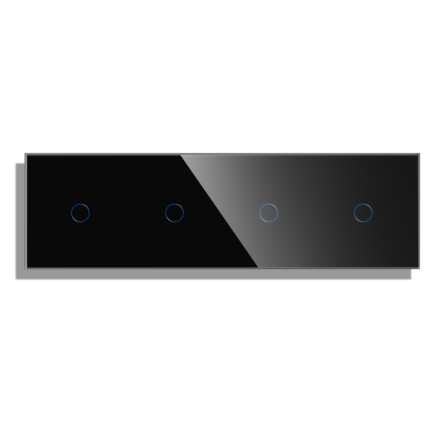 panou-4-intrerupatoare-simple-luxion-negru.jpg Panou 4 Intrerupatoare Simple cu Touch din Sticla LUXION - imagine 1