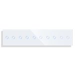 Panou 5 Intrerupatoare Duble cu Touch din Sticla LUXION