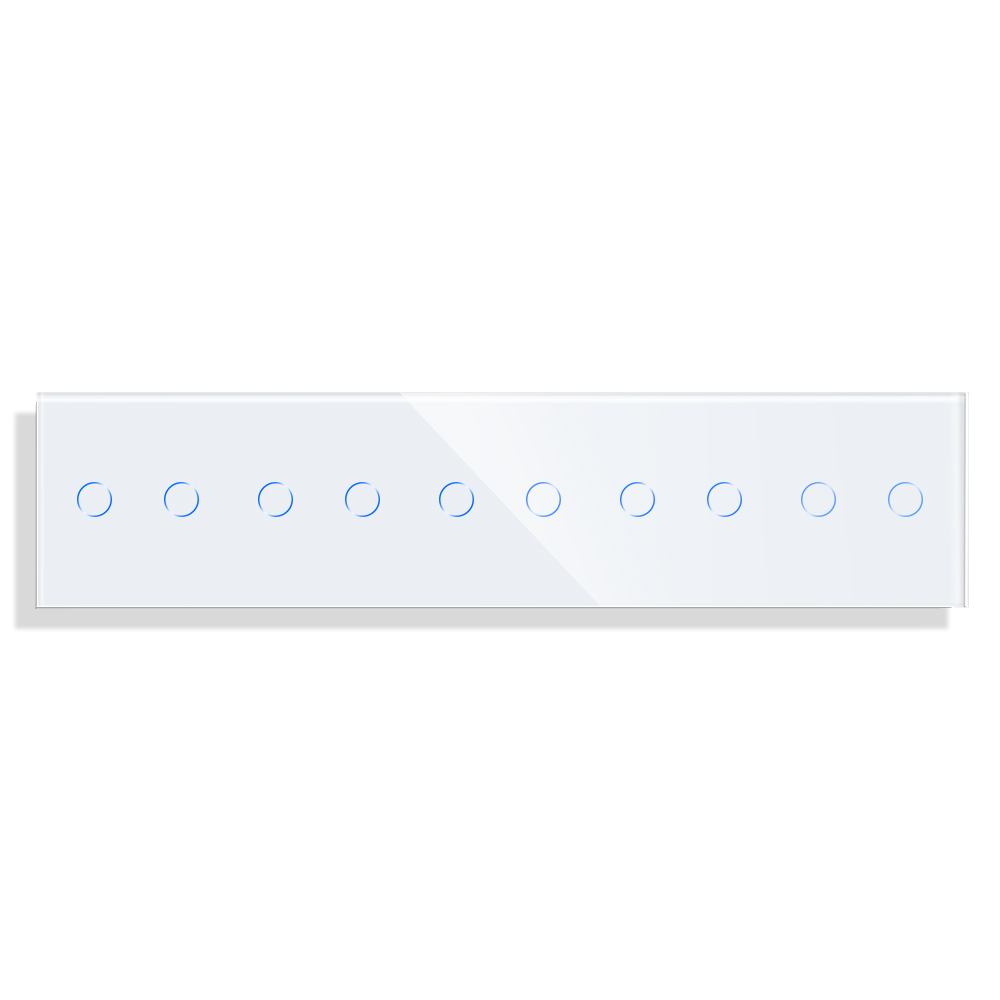 panou-5-intrerupatoare-duble-luxion-alb.jpg Panou 5 Intrerupatoare Duble cu Touch din Sticla LUXION - imagine 1