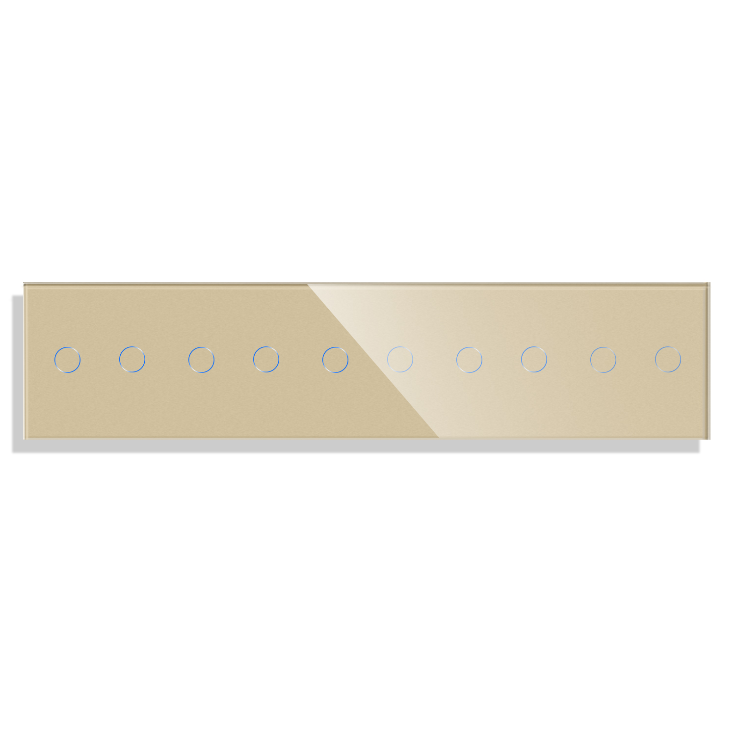 panou-5-intrerupatoare-duble-luxion-auriu.jpg Panou 5 Intrerupatoare Duble cu Touch din Sticla LUXION - imagine 1