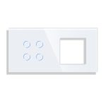 Panou Intrerupator Cvadruplu cu Touch si Priza Simpla Din Sticla LUXION