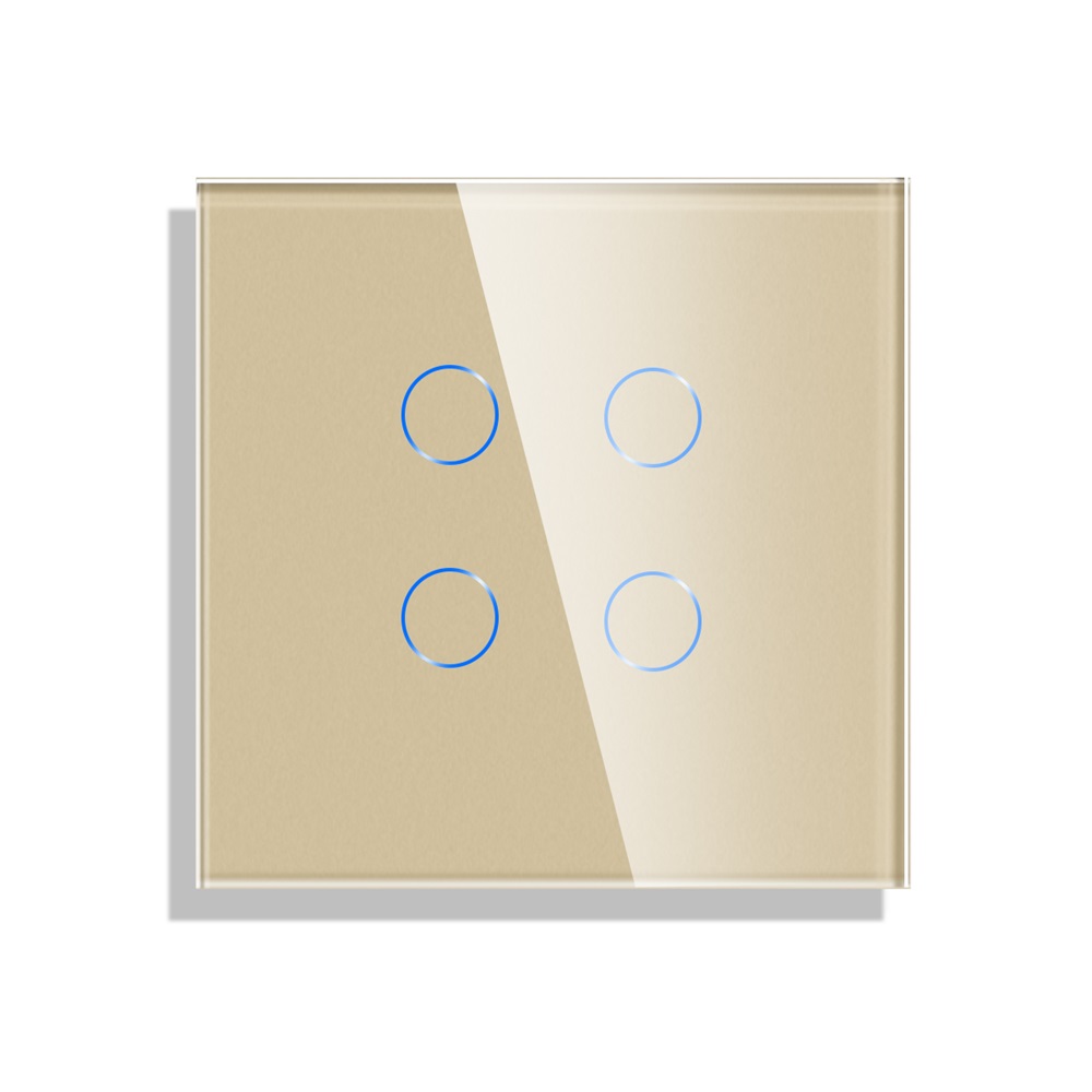 panou-intrerupator-cvadruplu-luxion-auriu.jpg Panou Intrerupator Cvadruplu cu Touch Din Sticla LUXION - imagine 1