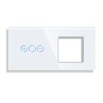 Panou Intrerupator Variator cu Touch si Priza Simpla Din Sticla LUXION