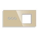 Panou Intrerupator Variator cu Touch si Priza Simpla Din Sticla LUXION