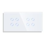 Panou Intrerupator Cvadruplu + Cvadruplu cu Touch din Sticla LUXION