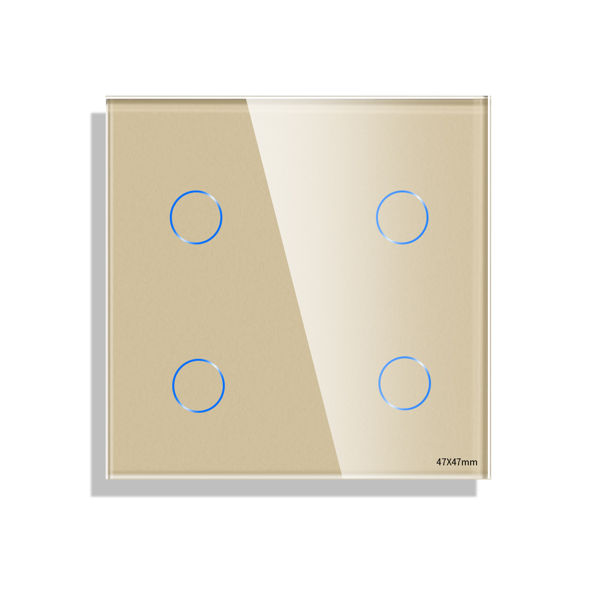 panou-luxion-mini-cvadruplu-auriu.jpg Panou Intrerupator Cvadruplu cu Touch Mini din Sticla LUXION - imagine 1