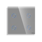 Panou Intrerupator Cvadruplu cu Touch Mini din Sticla LUXION