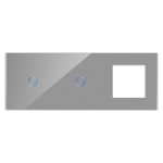 Panou Intrerupator Simplu + Simplu si Priza cu Touch din Sticla LUXION