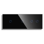 Panou Intrerupator Simplu + Simplu + Dublu cu Touch din Sticla LUXION