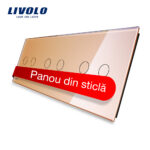 Panou intrerupator dublu+dublu+dublu cu touch Livolo din sticla