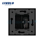 Priza simpla audio Livolo cu rama din sticla - imagine 3