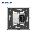 Priza simpla audio Livolo cu rama din sticla - imagine 4