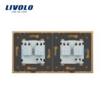 Priza dubla Livolo cu rama din sticla - imagine 2