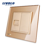 Priza internet Livolo cu rama din sticla