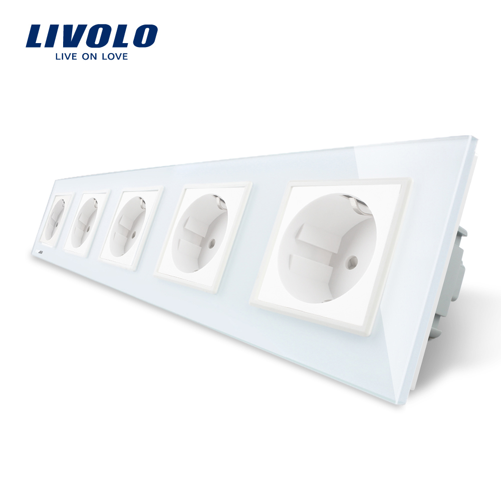 priza-cvintupla-rama-alba-livolo-1.jpg Priza cvintupla Livolo cu rama din sticla - imagine 1