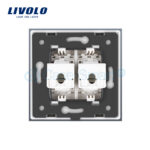 Priza dubla internet Livolo cu rama din sticla - imagine 4