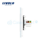 Priza dubla internet Livolo cu rama din sticla - imagine 3