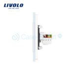 Priza dubla Telefon + Priza internet Livolo cu rama din sticla - imagine 3