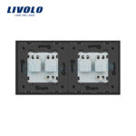 Priza dubla Livolo cu rama din sticla - imagine 3