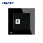 Priza simpla HDMI Livolo cu rama din sticla - imagine 2