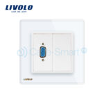 Priza cu mufa VGA mama Livolo cu rama din sticla - imagine 2