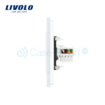 Priza dubla TV + priza internet Livolo cu rama din sticla - imagine 3