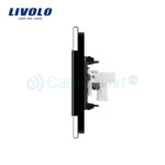 Priza dubla TV + Telefon Livolo cu rama din sticla - imagine 3