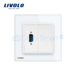 Priza cu mufa VGA tata 15 pini Livolo cu rama din sticla - imagine 2