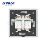 Priza dubla Telefon Livolo cu rama din sticla - imagine 4