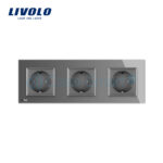 Priza tripla Livolo cu rama din sticla - imagine 2