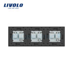 Priza tripla Livolo cu rama din sticla - imagine 3